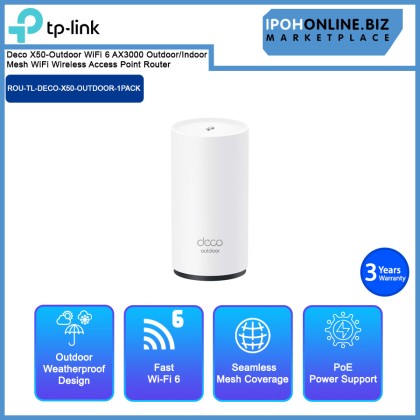 TP-LINK Deco X50-Outdoor WiFi 6 AX3000 Outdoor/Indoor  Mesh WiFi Wireless Access Point Router